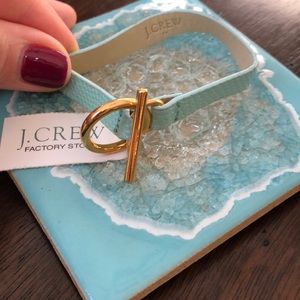 J. Crew baby blue leather bracelet